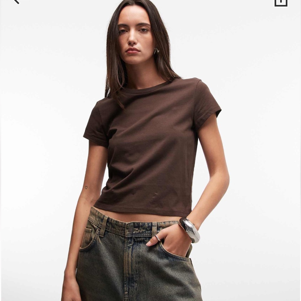 ASOS Monki cotton t shirt in brow
